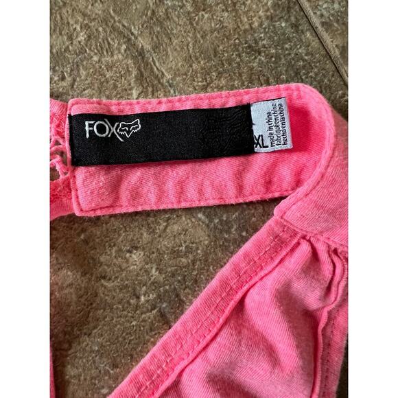 Fox Racing pink tank top with crochet lace on back, women's size XL - Picture 4 of 9